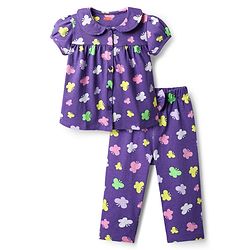 Babyhug Cotton Knit Front Open Half Sleeves Co-ords Night Suit With ...