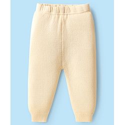 Babyhug Knitted Full Sleeves Sweater Set with Floral Embroidery - Cream