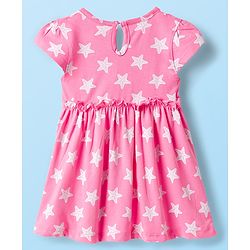 Babyhug Single Jersey Knit Half Sleeves Frocks With Seashell & Starfish Print Pack of 2 - Pink & White