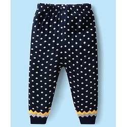 Babyhug Knitted Full Raglan Sleeves Sweater Set with Argyle Design - Navy Blue & Yellow