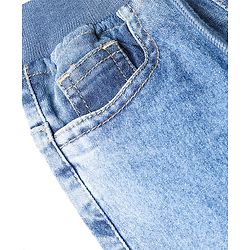Babyhug Denim Full Length Washed Joggers With Stretch - Blue