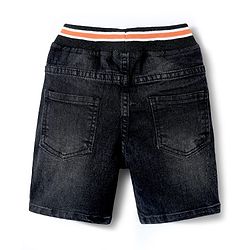 Babyhug Denim Solid Coloured Shorts With Stretch - Black