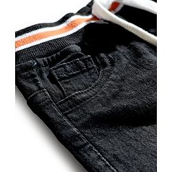 Babyhug Denim Solid Coloured Shorts With Stretch - Black