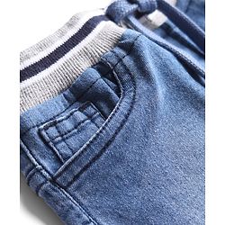 Babyhug Denim Solid Color Shorts With Stretch - Light Blue