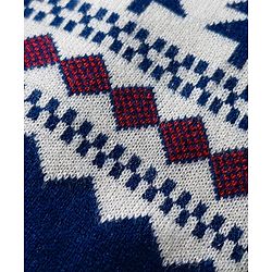 Babyhug Knit Full Sleeves Front Open Hooded Sweater & Pant Set with Pine Tree Design - Navy Blue