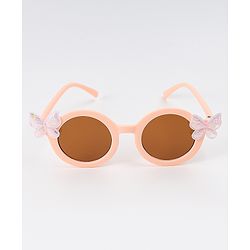 Babyhug Free Size Clips & Sunglasses Combo Set With Butterfly Applique - Pink