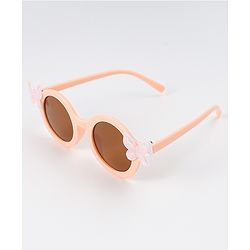 Babyhug Free Size Clips & Sunglasses Combo Set With Butterfly Applique - Pink