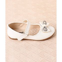 Cute Walk by Babyhug Ballerina with Velcro Closure & Bow Applique - Sliver