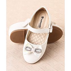 Cute Walk by Babyhug Ballerina with Velcro Closure & Bow Applique - Sliver