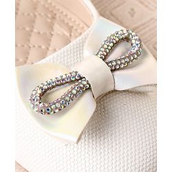 Cute Walk by Babyhug Ballerina with Velcro Closure & Bow Applique - Sliver