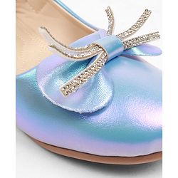 Cute Walk by Babyhug Velcro Closure Ballerina with Bow Applique - Blue