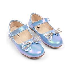Cute Walk by Babyhug Velcro Closure Ballerina with Bow Applique - Blue