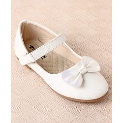 Cute Walk by Babyhug Ballerina with Velcro Closure & Bow Applique - Silver