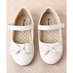 Cute Walk by Babyhug Ballerina with Velcro Closure & Bow Applique - Silver