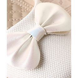 Cute Walk by Babyhug Ballerina with Velcro Closure & Bow Applique - Silver