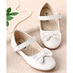 Cute Walk by Babyhug Ballerina with Velcro Closure & Bow Applique - Silver