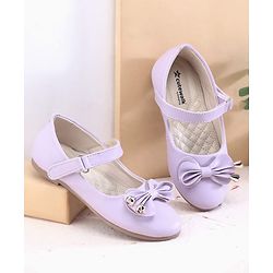 Cute Walk by Babyhug Ballerina Velcro Closure with Bow Applique - Purple