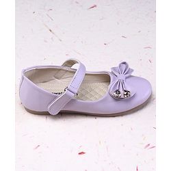 Cute Walk by Babyhug Ballerina Velcro Closure with Bow Applique - Purple