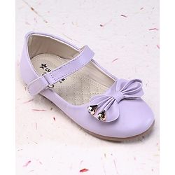 Cute Walk by Babyhug Ballerina Velcro Closure with Bow Applique - Purple