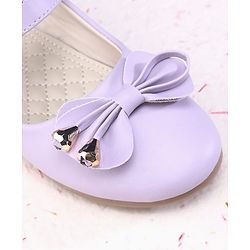 Cute Walk by Babyhug Ballerina Velcro Closure with Bow Applique - Purple