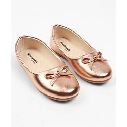 Cute Walk by Babyhug Slip On Ballerina with Bow Applique - Golden