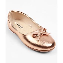 Cute Walk by Babyhug Slip On Ballerina with Bow Applique - Golden