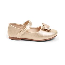 Cute Walk by Babyhug Velcro Closure Ballerina With Bow Applique - Golden
