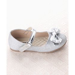 Cute Walk by Babyhug Velcro Closure Ballerina With Bow Applique - Silver