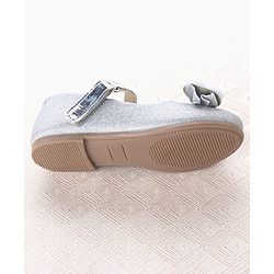 Cute Walk by Babyhug Velcro Closure Ballerina With Bow Applique - Silver