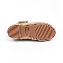 Cute Walk by Babyhug Velcro Closure Ballerina with Bow Applique - Golden