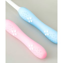 Babyhug Ultra Soft Bristles Kids Toothbrush Cute Crocodile & Rabbit Print Pack of 2 Green & Pink| Anti-slip Handle| Gentle on Gums| Ideal Head Size| Encourages Self Brushing