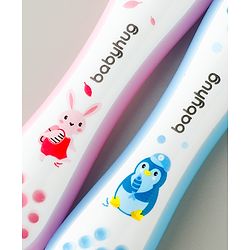 Babyhug Ultra Soft Bristles Kids Toothbrush Cute Crocodile & Rabbit Print Pack of 2 Green & Pink| Anti-slip Handle| Gentle on Gums| Ideal Head Size| Encourages Self Brushing