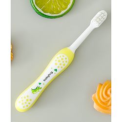 Babyhug Ultra Soft Bristles Kids Toothbrush Cute Crocodile & Rabbit Print Pack of 2 Green & Pink| Anti-slip Handle| Gentle on Gums| Ideal Head Size| Encourages Self Brushing