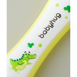 Babyhug Ultra Soft Bristles Kids Toothbrush Cute Crocodile & Rabbit Print Pack of 2 Green & Pink| Anti-slip Handle| Gentle on Gums| Ideal Head Size| Encourages Self Brushing