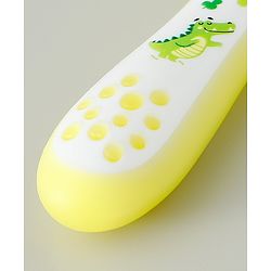 Babyhug Ultra Soft Bristles Kids Toothbrush Cute Crocodile & Rabbit Print Pack of 2 Green & Pink| Anti-slip Handle| Gentle on Gums| Ideal Head Size| Encourages Self Brushing