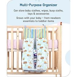 Babyhug Diaper Stacker Transport Print - Multicolor| Easy to Install| Smart Storage| Machine Washable| Easy Access