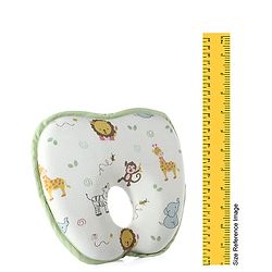 Babyhug Memory Foam Head Shaping Baby Pillow Transport Print - Green| Prevents Flat-Head Syndrome| Firm| Neck and Shoulder Support| Soft Breathable Fabric| Washable| Travel Friendly| 0+ Months