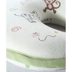 Babyhug Memory Foam Head Shaping Baby Pillow Transport Print - Green| Prevents Flat-Head Syndrome| Firm| Neck and Shoulder Support| Soft Breathable Fabric| Washable| Travel Friendly| 0+ Months