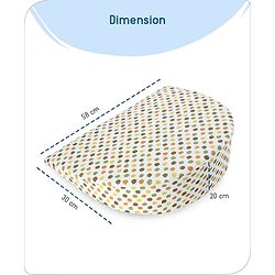 Babyhug Premium Memory Foam Pregnancy Wedge Pillow Polka Dots - Multicolor| 100% Cotton Cover| Soft & Breathable| Belly & Back Support| Compact & Travel Friendly| Healthy Posture