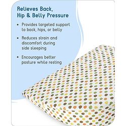 Babyhug Premium Memory Foam Pregnancy Wedge Pillow Polka Dots - Multicolor| 100% Cotton Cover| Soft & Breathable| Belly & Back Support| Compact & Travel Friendly| Healthy Posture