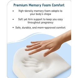 Babyhug Premium Memory Foam Pregnancy Wedge Pillow Polka Dots - Multicolor| 100% Cotton Cover| Soft & Breathable| Belly & Back Support| Compact & Travel Friendly| Healthy Posture