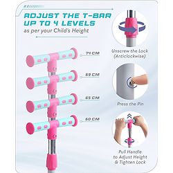 Babyhug 3 Wheel Foldable Kids Scooter with LED Light 4 Level Height Adjustment - Pink| Lean to Steer| Stable Design| Toy for 3 to 9 year Boys and Girls| Sport Gift| Promotes Physical Activity