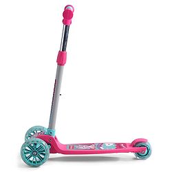 Babyhug 3 Wheel Foldable Kids Scooter With LED Light 4 Level Height Adjustment - Pink & Turquoise
