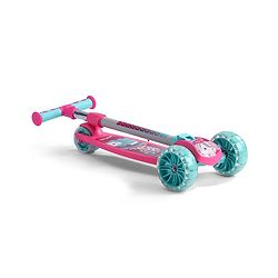 Babyhug 3 Wheel Foldable Kids Scooter With LED Light 4 Level Height Adjustment - Pink & Turquoise
