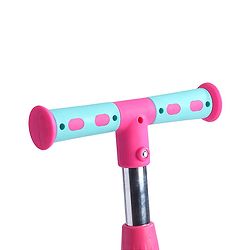 Babyhug 3 Wheel Foldable Kids Scooter With LED Light 4 Level Height Adjustment - Pink & Turquoise