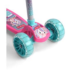 Babyhug 3 Wheel Foldable Kids Scooter With LED Light 4 Level Height Adjustment - Pink & Turquoise
