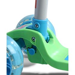 Babyhug 3 Wheel Foldable Kids Scooter with LED Light 4 Level Height Adjustment - Blue| Lean to Steer| Stable Design| Toy for 3 to 14 year Boys and Girls| Activity Gift| Promotes Physical Activity