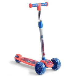 Babyhug 3 Wheel Foldable Kids Scooter With LED Light 4 Level Height Adjustment - Orange & Blue