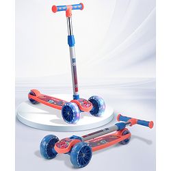 Babyhug 3 Wheel Foldable Kids Scooter with LED Light 4 Level Height Adjustment - Pink| Lean to Steer| Stable Design| Toy for 3 to 9 year Boys and Girls| Sport Gift| Promotes Physical Activity