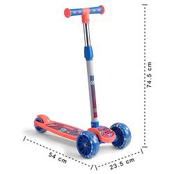 Babyhug 3 Wheel Foldable Kids Scooter With LED Light 4 Level Height Adjustment - Orange & Blue